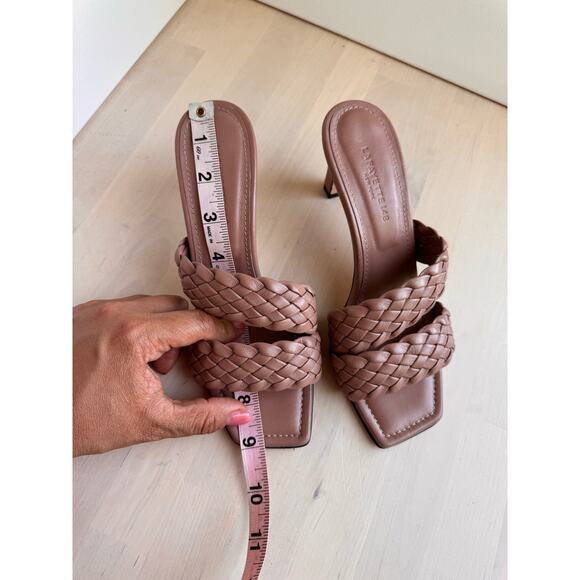 Lafayette 148 N Y  taupe Maracella kitty Heel Sandal Mule size 36.5 / US 6 - Picture 7 of 10